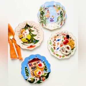 Rifle Paper Co. for Anthropologie Nutcracker Dessert Plates (set of 4 plates)